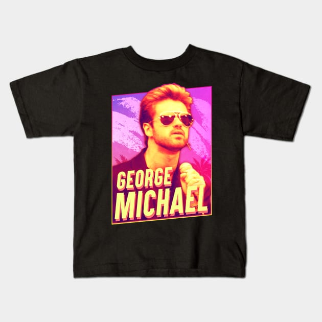 George Michael - 80s pop Kids T-Shirt by TheMarineBiologist